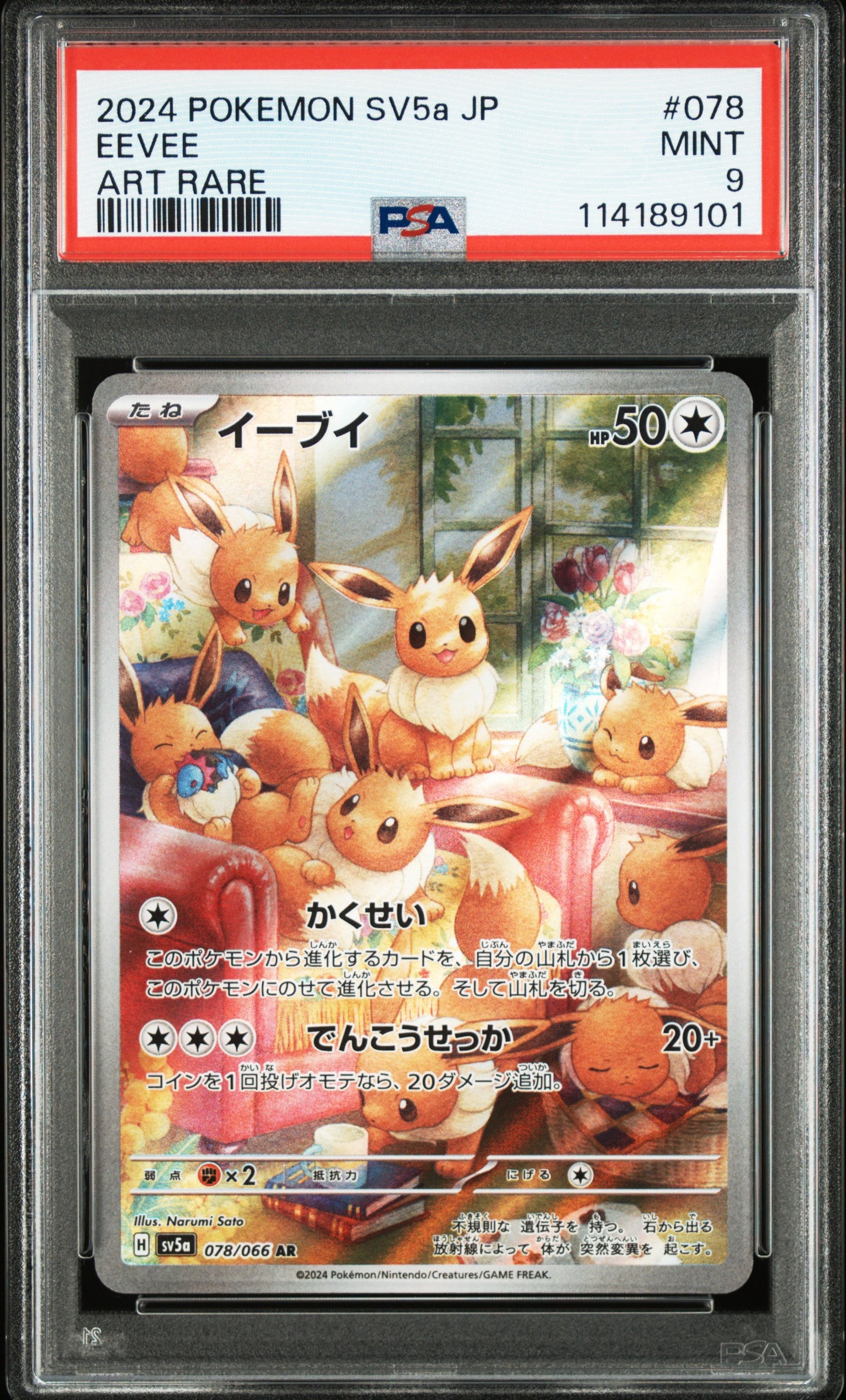 Eevee #078 - Pokémon Japanese - PSA 9