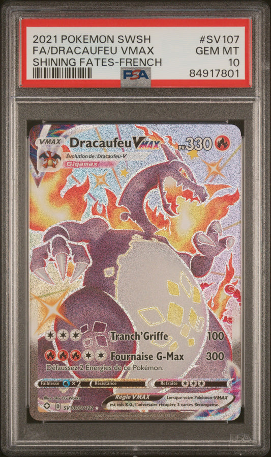 Dracaufeu VMAX SV107 – Destinées Radieuses (Shining Fates) FR - PSA 10